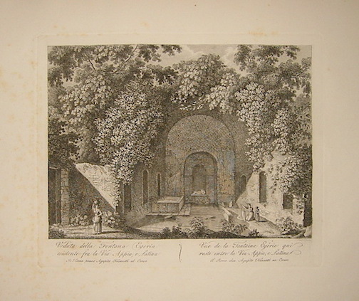 Parboni Achille (1783-1841) Veduta della Fontana Egeria esistente fra la Via Appia e Latina 1857 Roma 